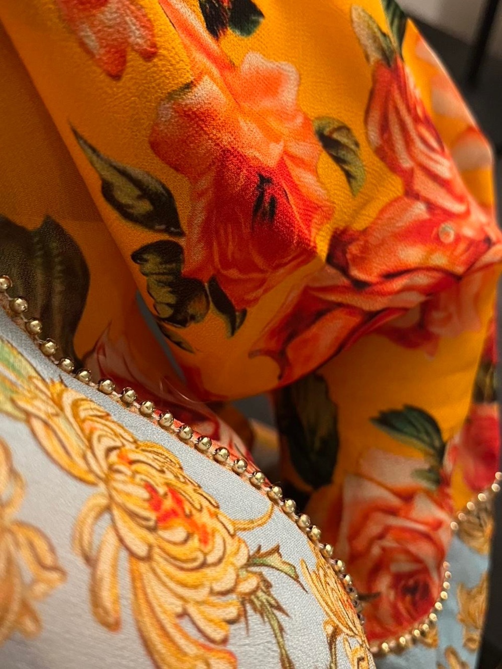 Agua Bendita Yellow and Blue Floral Swim Coverup Kimono - Picture 6 of 7
